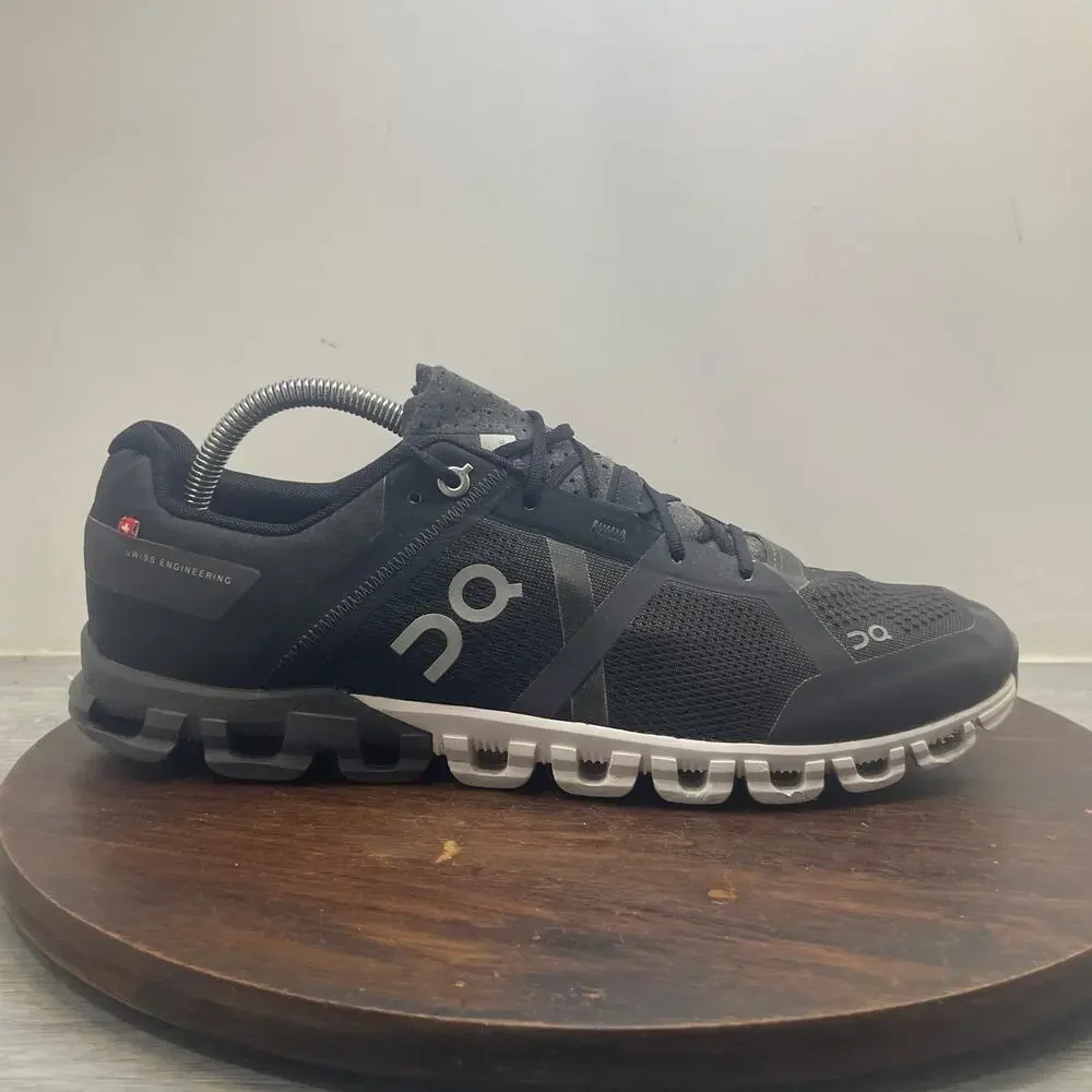 On Cloudflow Black Asphalt Mens Size 9.5 Athletic Running Walking Shoes Sneakers